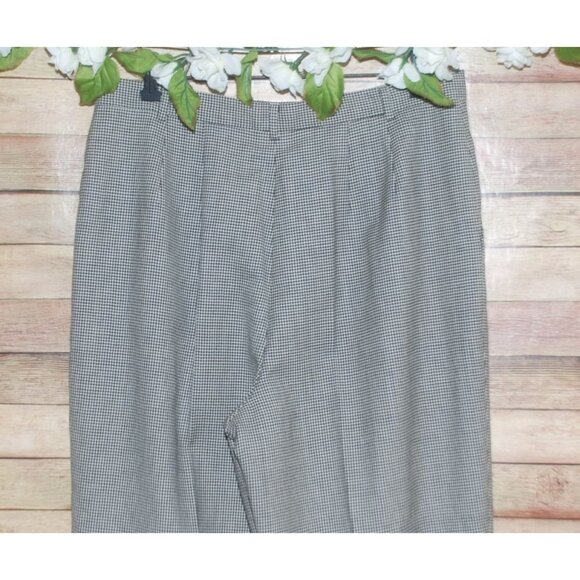 Vintage Woolmark Houndstooth Lined Pleated Wool Pants Women 16 RAFAELLA Career - Picture 5 of 11
